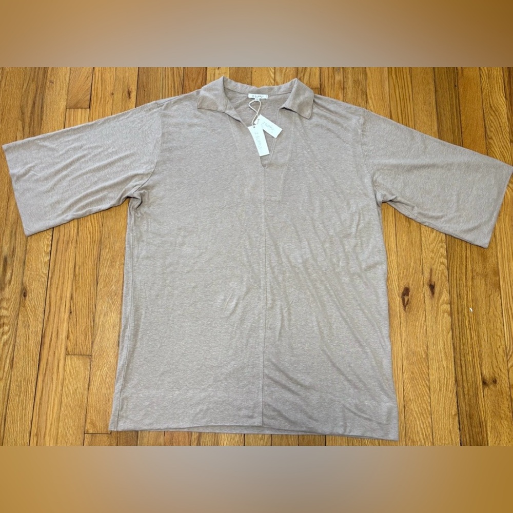 Z Supply NWT Soft Knit Tunic Top Neutral Beige Size Large $89 Retail